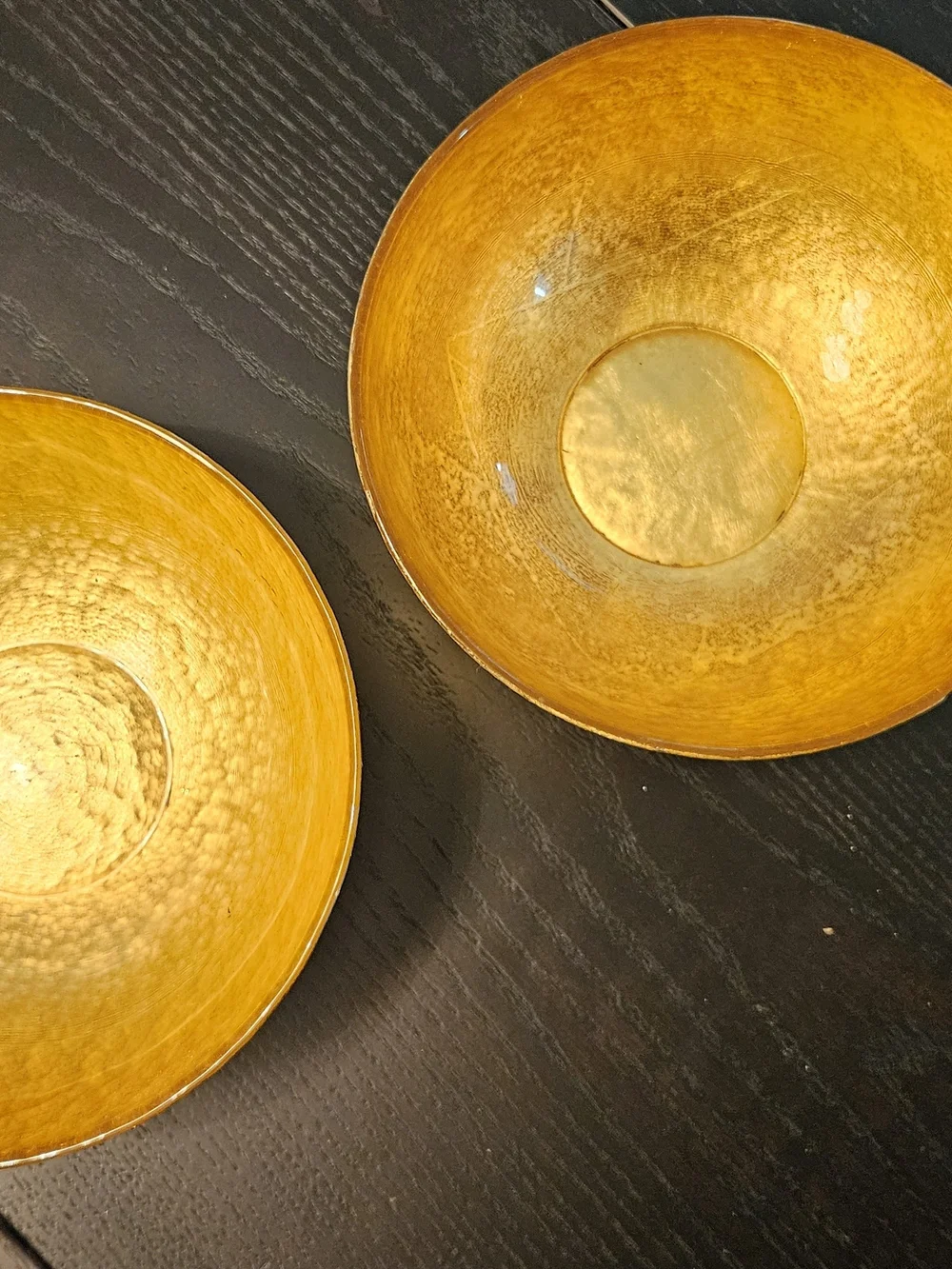 Set Of Two Gold Decorative Accent Bowls - Elegant Home Accent